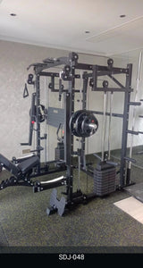 Model SDJ-048 functional trainer smith machine power rack 150kg combined weight stack ( 2*75kg stacks) included + pin loaded hooks GYM
