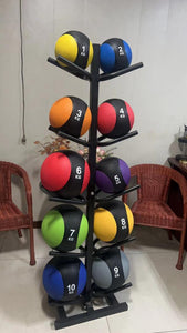 10 Rubber Medicine Ball Kit Complete Set with Rack 1kg to 10kg balls gym