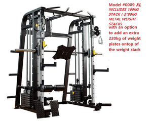 MODEL #0009XL Brand new Functional Trainer smith machine commrcial grade SQUAT RACK GYM 160kg METAL weight stack ( 2*80kg stacks)