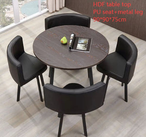 NEW MODERN space saver collection Glass or wooden Dining Table & 4 Chairs Set fabric or leather chairs