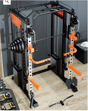 Model J009S functional trainer smith machine 150kg combined weight stack (2*75kg stacks) included + pin loaded hooks GYM