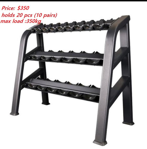 Commercial dumbbell Rack/storage Stand Hex Weight Heavy Duty 3 Tier Wide Home Gym Fitness