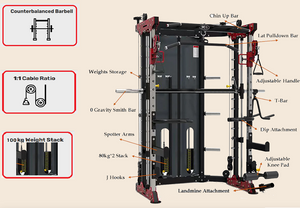 Brand new commrcial grade SQUAT RACK Functional Trainer smith machine GYM 100kg weight stack ( 2*50kg stacks)