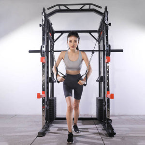 Model J009S functional trainer smith machine 150kg combined weight stack (2*75kg stacks) included + pin loaded hooks GYM