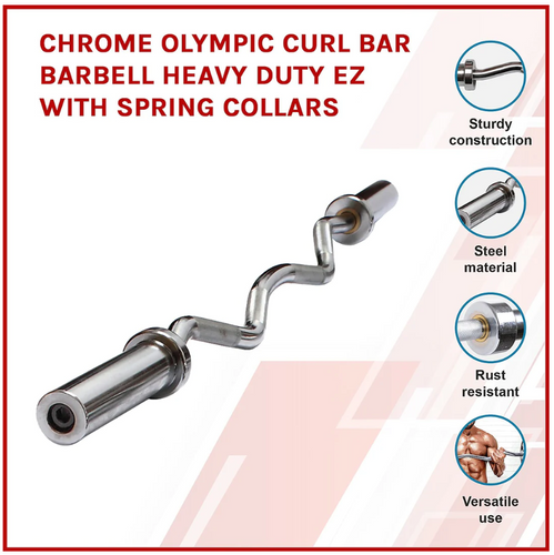 Chrome Olympic EZ curl bar attachment heavy duty
