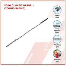 Load image into Gallery viewer, Chrome Olympic barbell 20kg attachment heavy duty