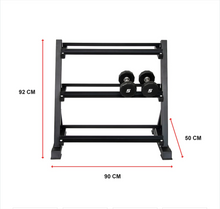 Load image into Gallery viewer, Horizontal dumbbell Rack/storage Stand Hex Weight Heavy Duty 3 Tier Wide Home Gym Fitness