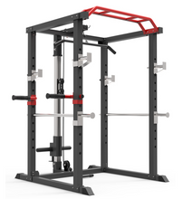 Load image into Gallery viewer, Power Rack Squat Cage Stands w Lat Pulldown Home Gym squat rack model J008 GYM