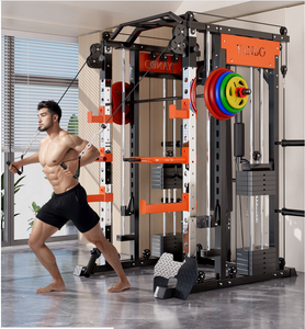 Model J009E functional trainer smith machine 150kg combined weight stack (2*75kg stacks) included + pin loaded hooks GYM (Copy)