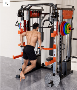 Model J009E functional trainer smith machine 150kg combined weight stack (2*75kg stacks) included + pin loaded hooks GYM (Copy)