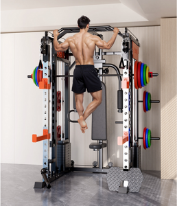 Model J009E functional trainer smith machine 150kg combined weight stack (2*75kg stacks) included + pin loaded hooks GYM (Copy)