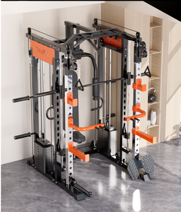 Model J009E functional trainer smith machine 150kg combined weight stack (2*75kg stacks) included + pin loaded hooks GYM (Copy)