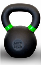 Load image into Gallery viewer, Cast iron Kettle bells color coded 4kg to 32 kg Powder Coating gym gear