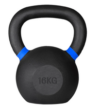 Load image into Gallery viewer, Cast iron Kettle bells color coded 4kg to 32 kg Powder Coating gym gear