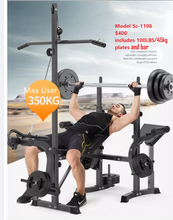 Load image into Gallery viewer, Brand new Weight Bench Press Multi-Station Fitness Gym Equipment includes( 45kg) weight plates &amp; barbell