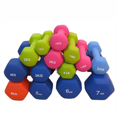 Rubber dumbbell (1KG INCREAMENTS) 1 to 10kg