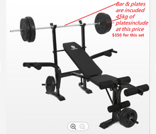 Load image into Gallery viewer, Weight Bench Press Multi-Station Fitness 7in1 Gym Equipment includes 100LBS ( 45kg) &amp; barbell