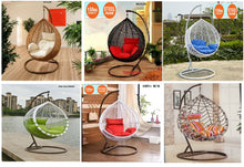 Load image into Gallery viewer, VARIETY OF HANGING SWING EGG CHAIR outdoor swing WITH CUSHION