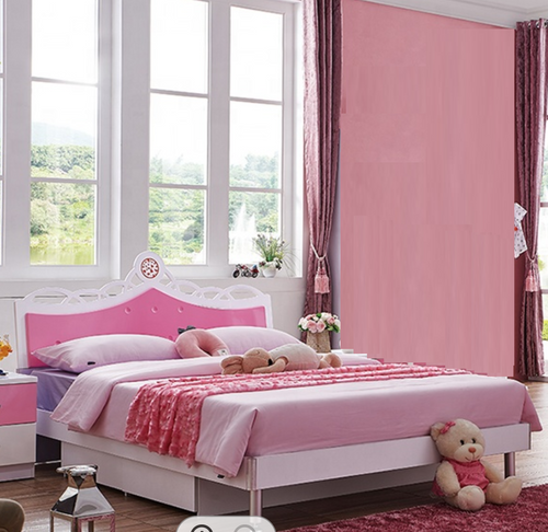 girls single bed & storage pink