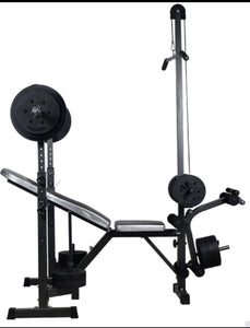 Brand new Weight Bench Press Multi-Station Fitness Gym Equipment includes( 45kg) weight plates & barbell