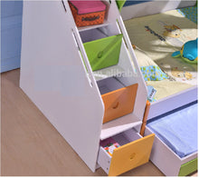 Load image into Gallery viewer, Model 805 king single MULTI COLORED BUNK BED TRUNDLE STAIRCASE DRAWERS kids Bedroom