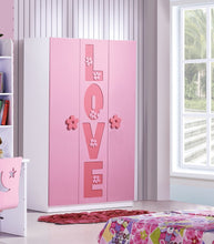 Load image into Gallery viewer, 3 door Love pink wardrobe