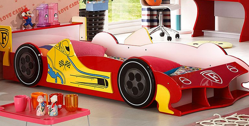 Model 219 king single boys Red racing car bed