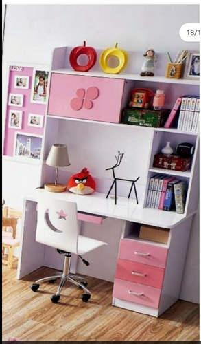 kids pink study desk & hutch