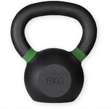 Load image into Gallery viewer, Cast iron Kettle bells color coded 4kg to 32 kg Powder Coating gym gear