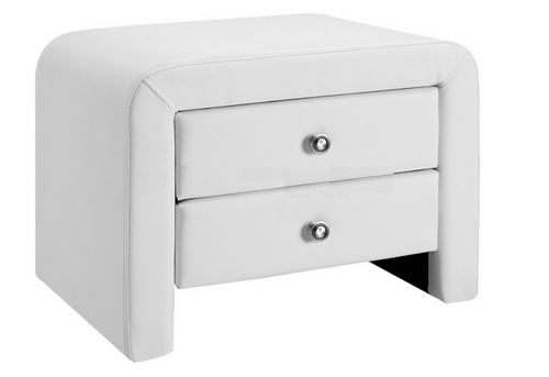 Model G30-W PU Leather Bedside Table With Drawer WHITE