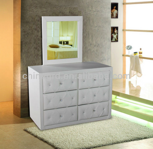 White PU leather dressing table