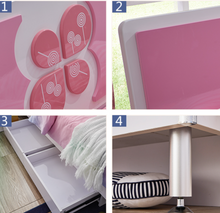 Load image into Gallery viewer, girls pink single bed &amp; storage flower bed pink