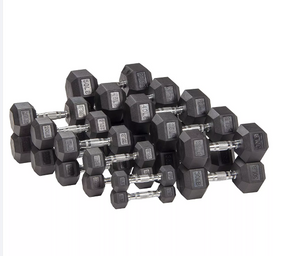 2.5-25kg Rubber Hex Dumbbell (2.5KG INCREAMENTS) total weight 275kg gym
