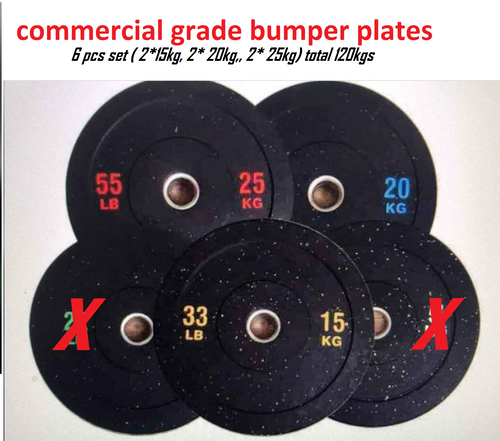 6 pcs set Commercial grade Olympic Bumper plates 120kg  total weight gym
