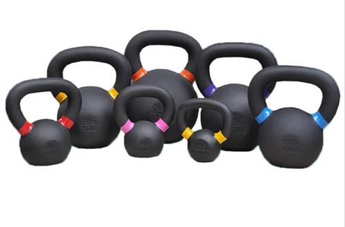 Cast iron Kettle bells color coded 4kg to 32 kg Powder Coating gym gear