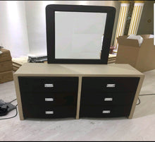 Load image into Gallery viewer, Brown/beige PU leather dressing table