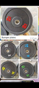 commercial grade Olympic Bumper plates 5kg upto 25kg plates gym