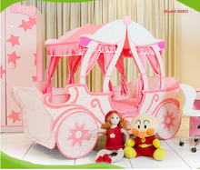 Load image into Gallery viewer, Model AM03 pink carriage bed girls single bed princess bed