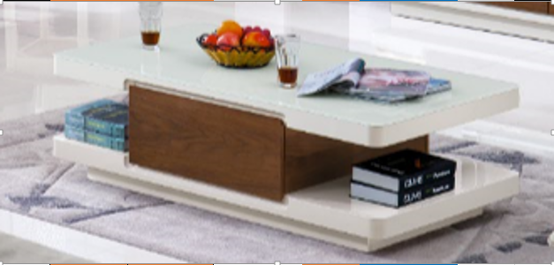 BROWN & WHITE modern Coffee Table wood