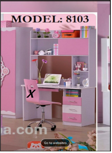 girls pink study desk & hutch