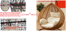 Load image into Gallery viewer, WHITE &amp; RED HANGING SWING  CUSHION  EGG CHAIR outdoor swing
