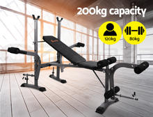 Load image into Gallery viewer, Weight Bench Press Multi-Station Fitness 7in1 Gym Equipment includes 100LBS ( 45kg) &amp; barbell