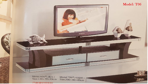 BLACK TV cabinet unit brand new in sealed box model T06 200CM LONG