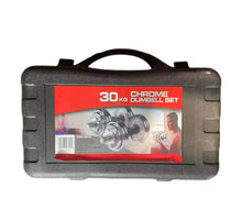Load image into Gallery viewer, 30kg metal weight plate set barbell dumbbell bars &amp; carry case  GYM