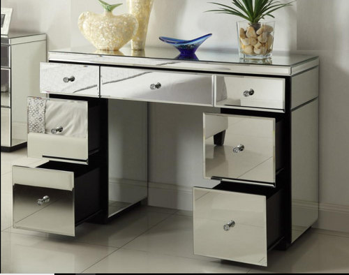 CRYSTAL 7 Drawer Mirrored dressing table