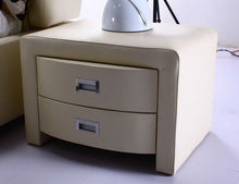 Model BEG-3 PU Leather Bedside Table With Drawer BEIGE